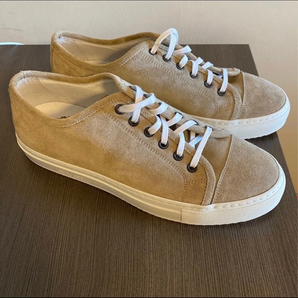 Tan Del Toro shoes. Leather inside with suede outside.